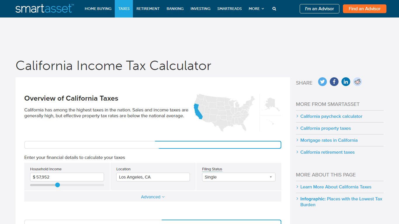 California Income Tax Calculator - SmartAsset